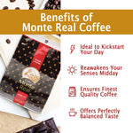 Monte Real - Arabica Gourmet Coffee, Flavored Ground Coffee, Fresh Roasted Coffee Grounds, Medium Dark Roast, Cacao Flavor, 400 Grams